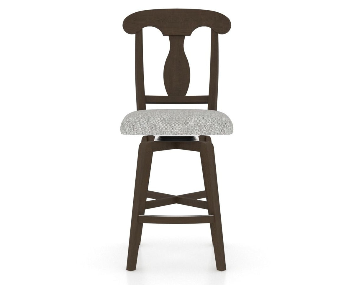 Canadel Swivel Counter Stool 7600 in 7C Fabric and 29 Hazelnut Washed, front view