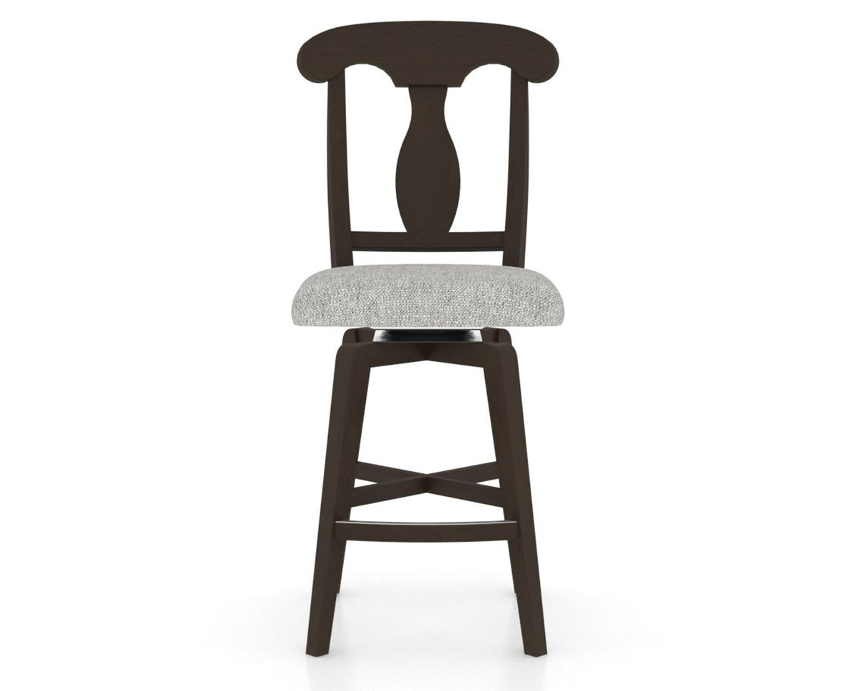 Canadel Swivel Counter Stool 7600 in 7C Fabric and 59 Davy's Grey, front view