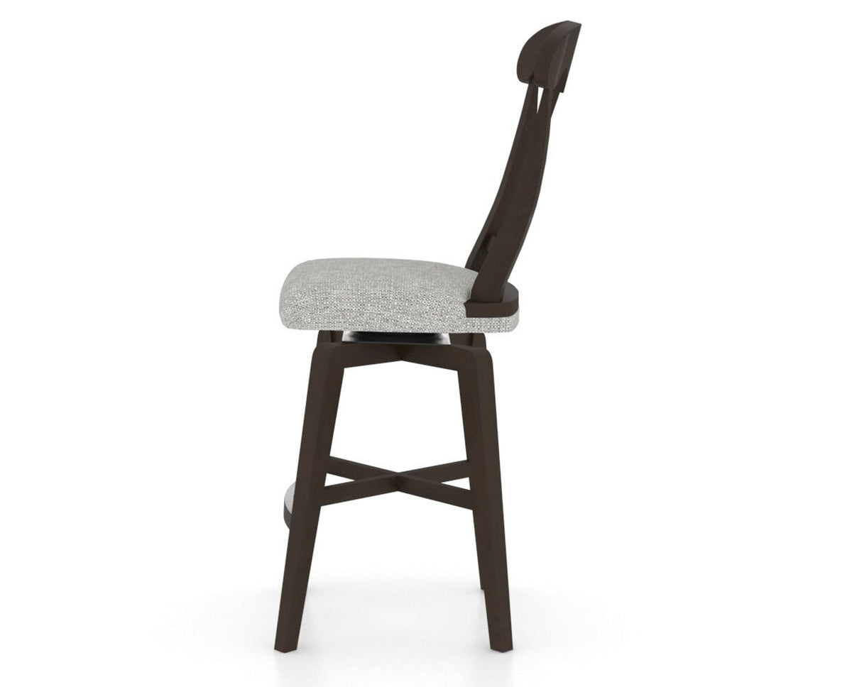 Canadel Swivel Counter Stool 7600 in 7C Fabric and 59 Davy's Grey, side view