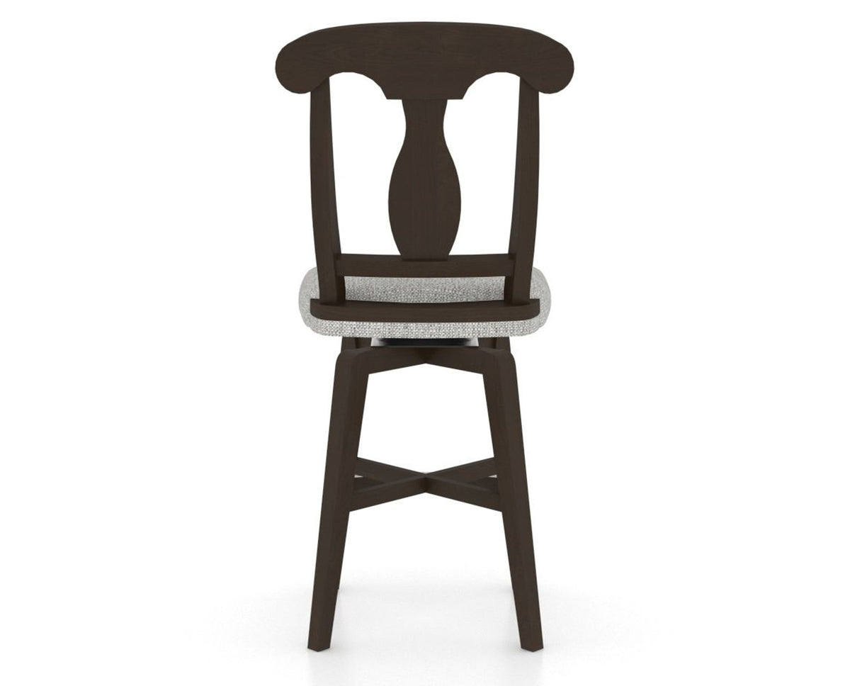 Canadel Swivel Counter Stool 7600 in 7C Fabric and 59 Davy's Grey, back view