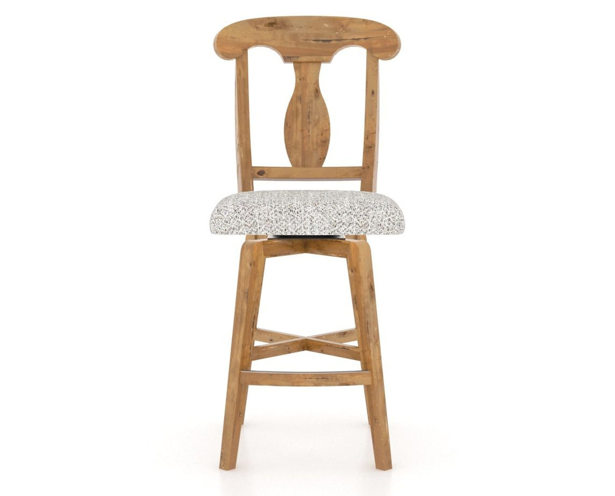 Canadel Champlain Swivel Counter Stool 7600 in FP Crypton® and 01 Honey Washed, front view