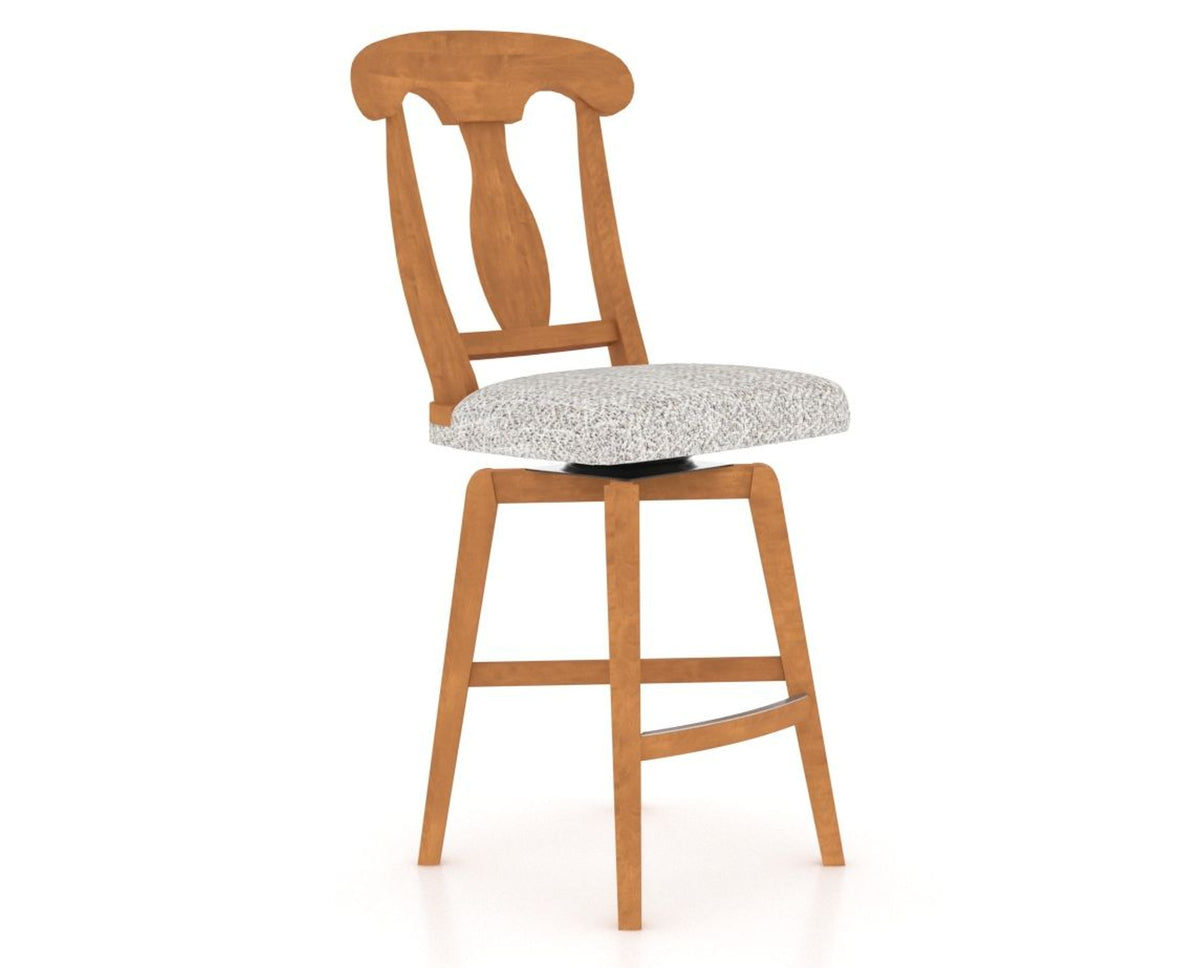 Canadel Swivel Counter Stool 7600 in FP Crypton® and 01 Honey Washed, three-quarter view