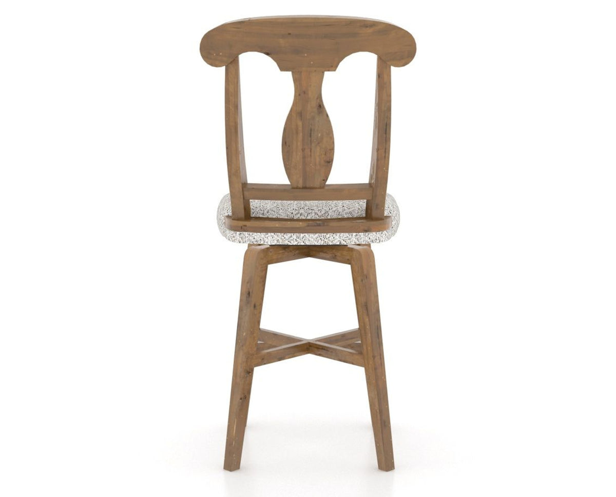 Canadel Champlain Swivel Counter Stool 7600 in FP Crypton® and 03 Oak Washed, back view
