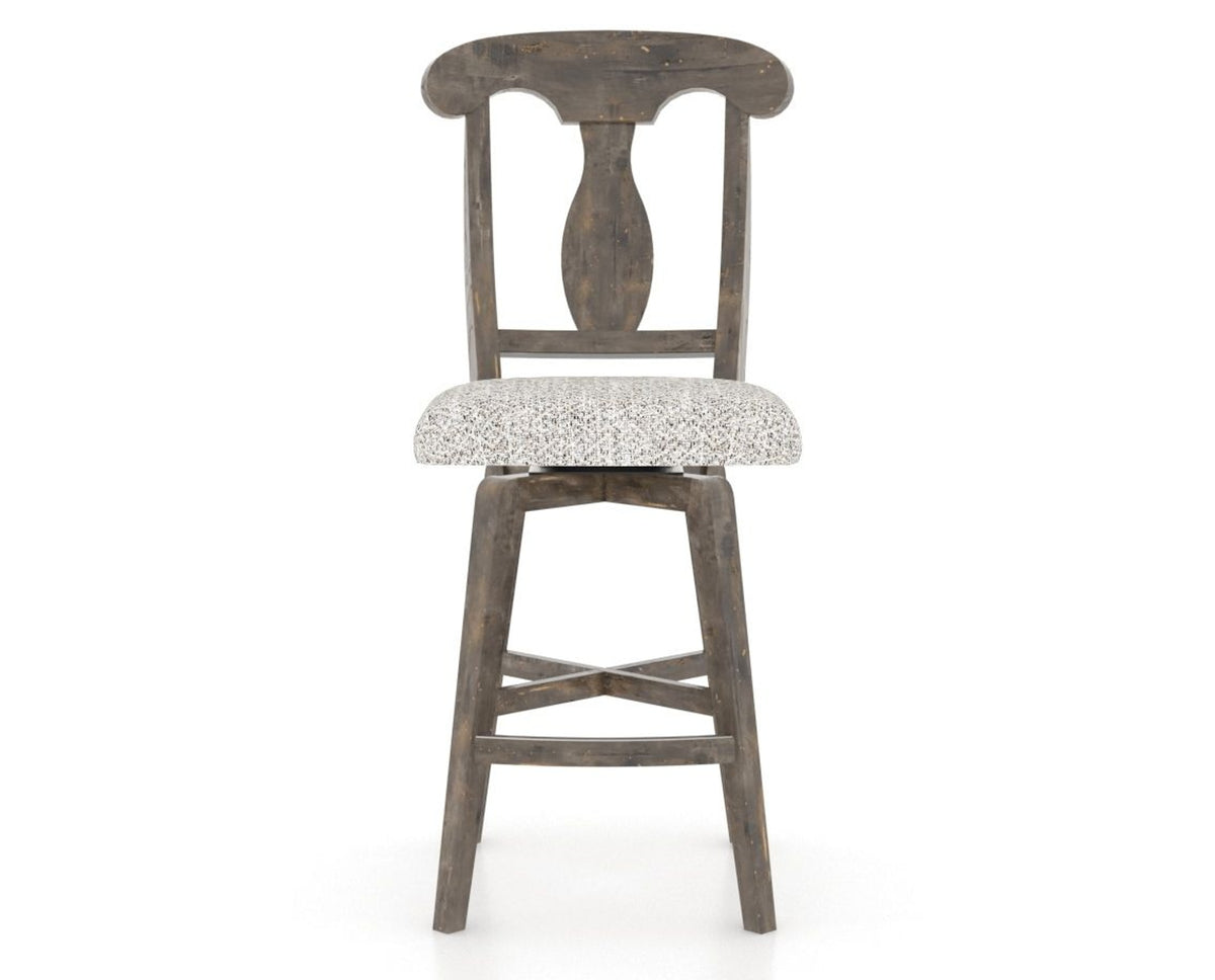 Canadel Champlain Swivel Counter Stool 7600 in FP Crypton® and 08 Shadow, front view