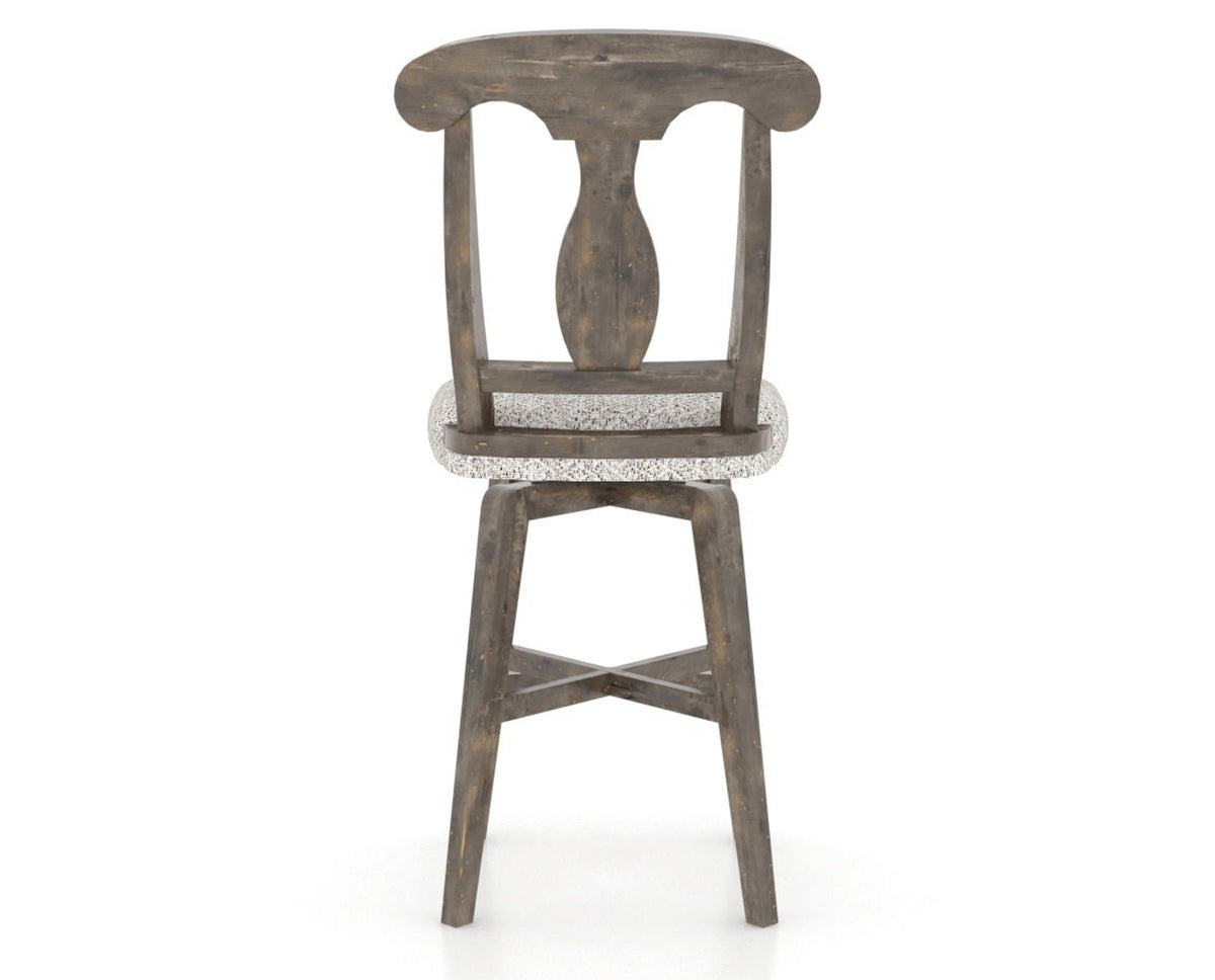 Canadel Champlain Swivel Counter Stool 7600 in FP Crypton® and 08 Shadow, back view