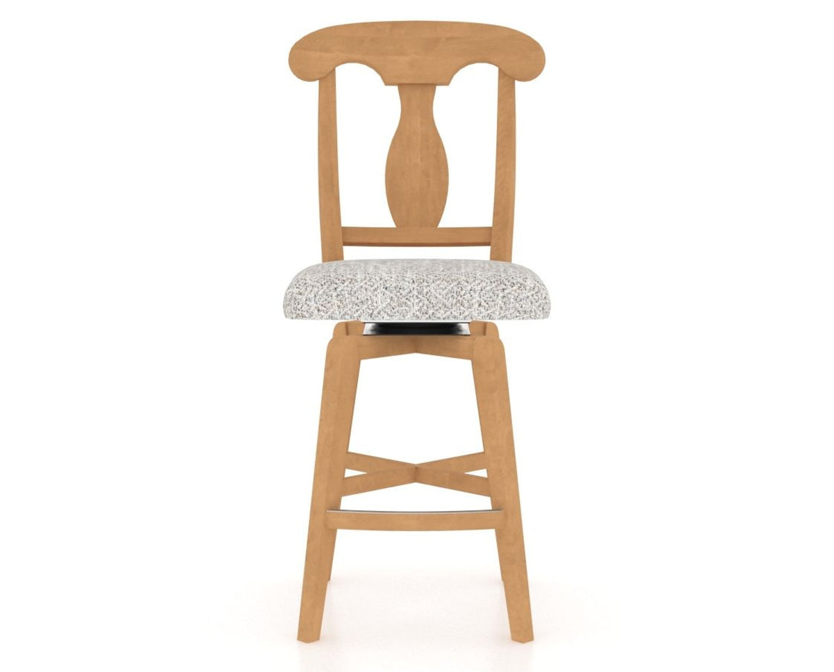Canadel Swivel Counter Stool 7600 in FP Crypton® and 20 Caramel Washed, front view