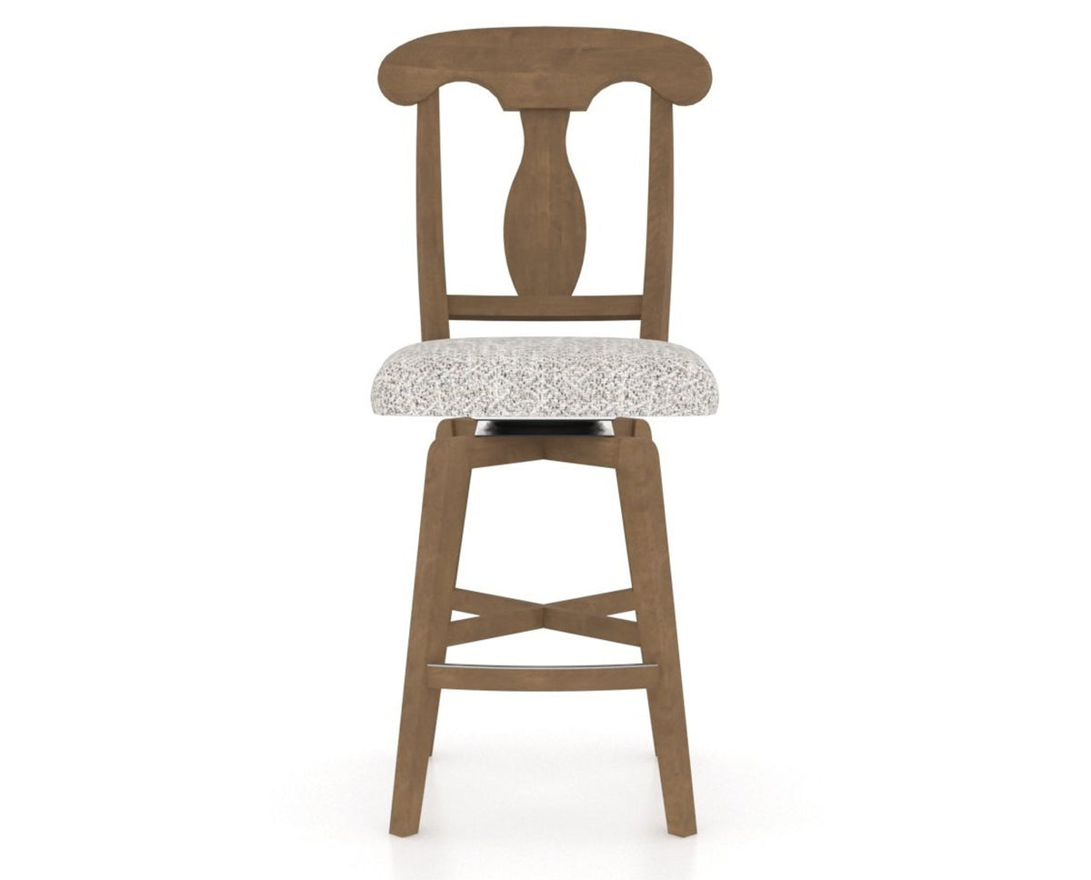 Canadel Swivel Counter Stool 7600 in FP Crypton® and 25 Pecan Washed, front view