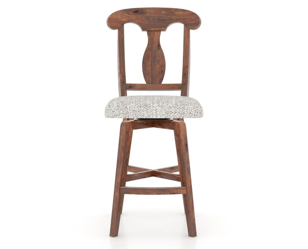 Canadel Champlain Swivel Counter Stool 7600 in FP Crypton® and 33 Spice Washed, front view