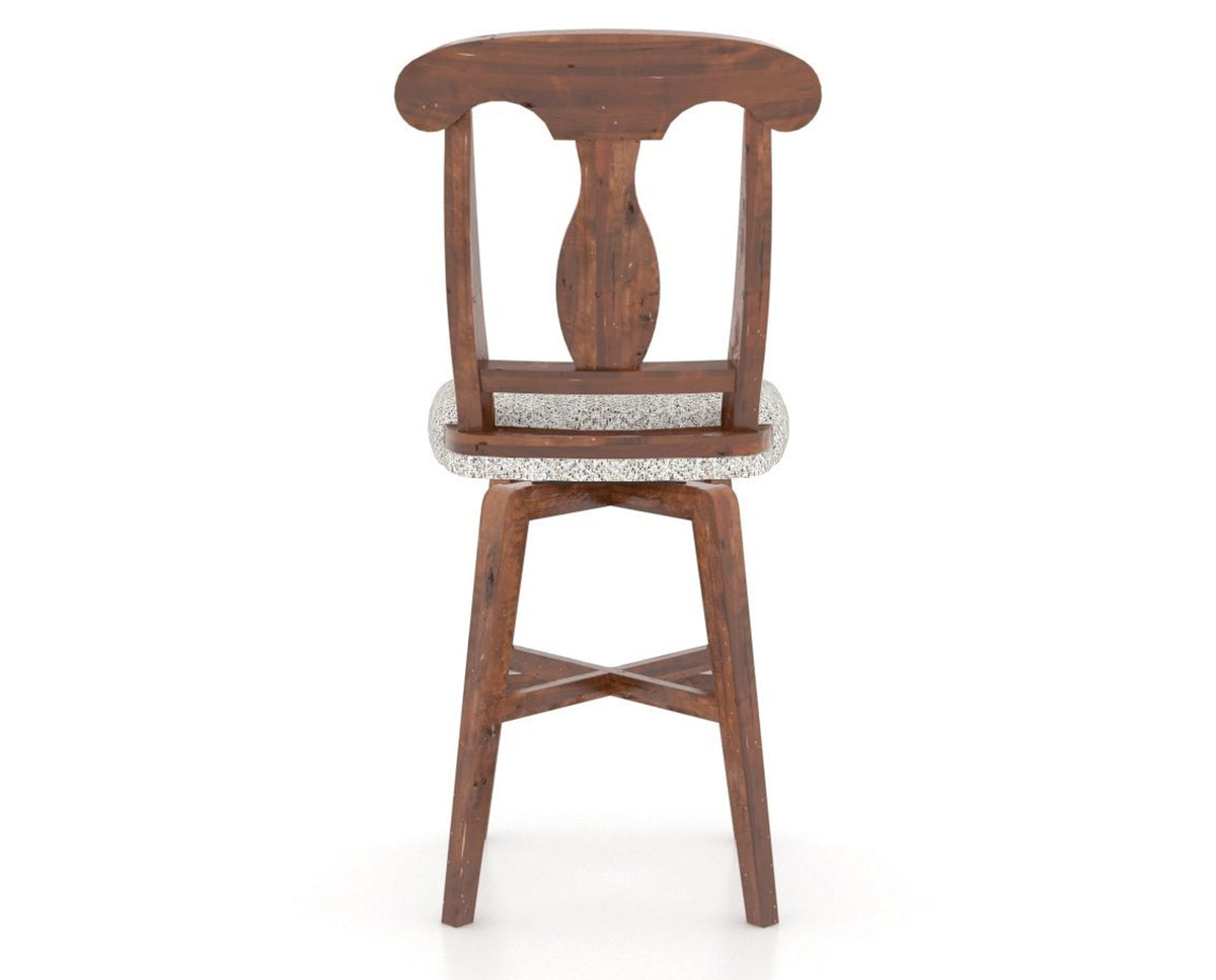Canadel Champlain Swivel Counter Stool 7600 in FP Crypton® and 33 Spice Washed, back view