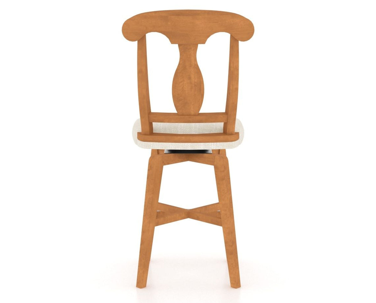 Canadel Swivel Counter Stool 7600 in FT InsideOut® and 01 Honey Washed, back view