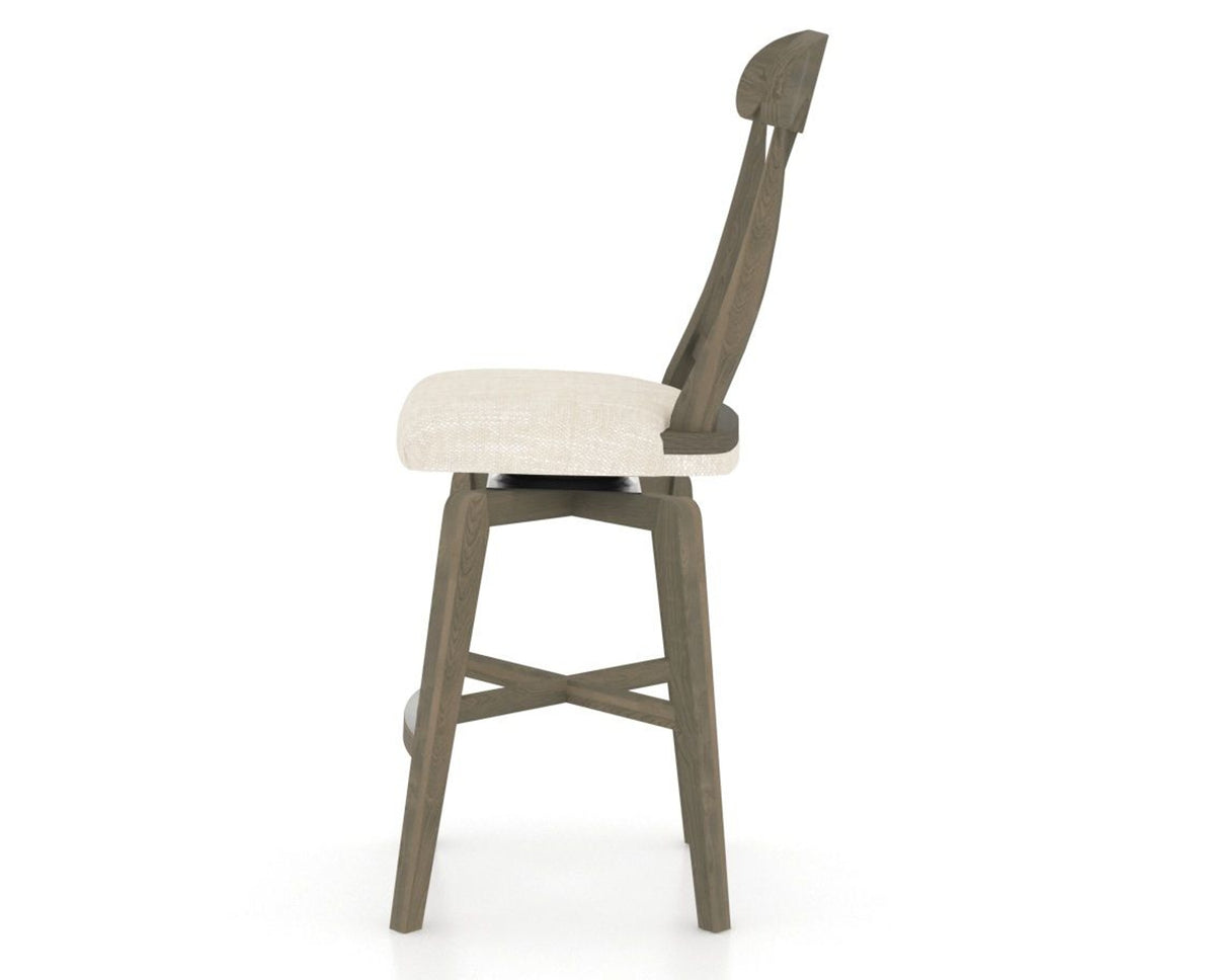 Canadel Swivel Counter Stool 7600 in FT InsideOut® and 08 Shadow, side view