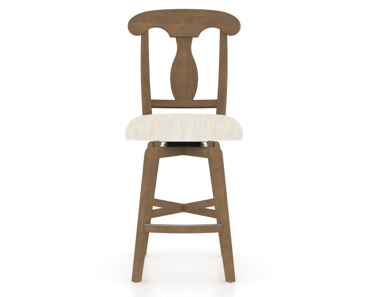 Canadel Swivel Counter Stool 7600 in FT InsideOut® and 25 Pecan Washed, front view