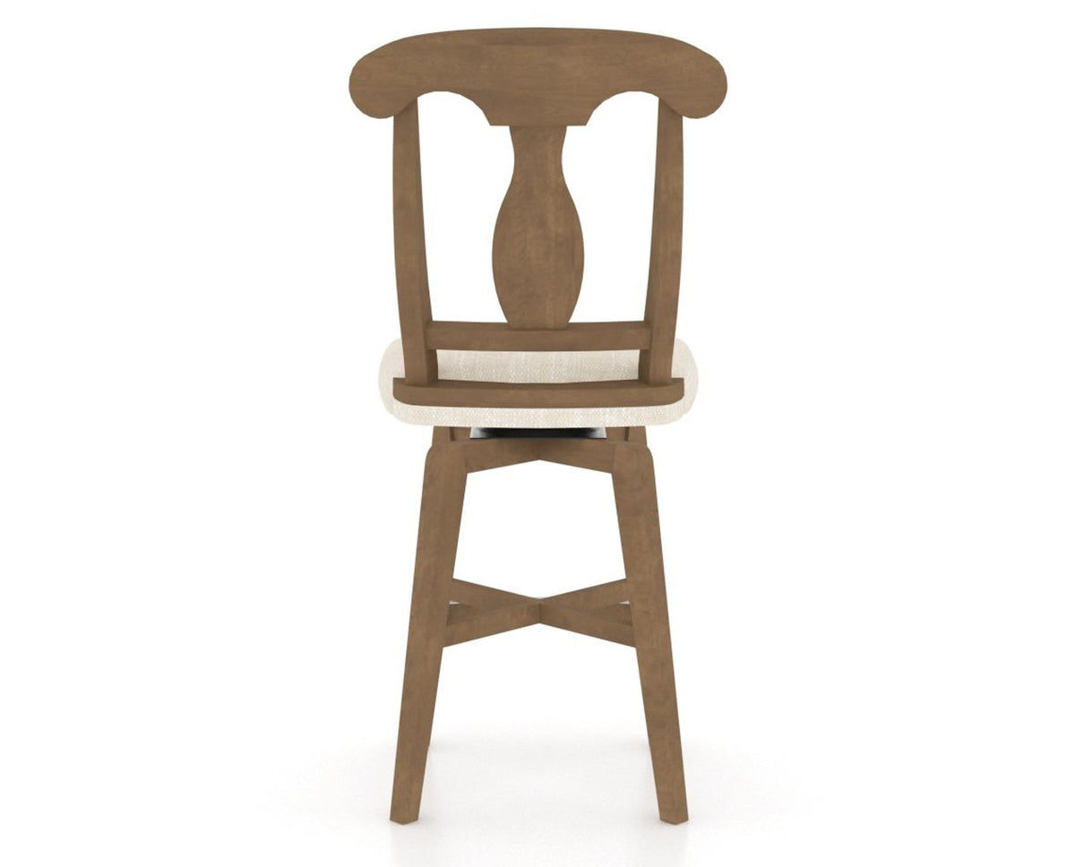 Canadel Swivel Counter Stool 7600 in FT InsideOut® and 25 Pecan Washed, back view