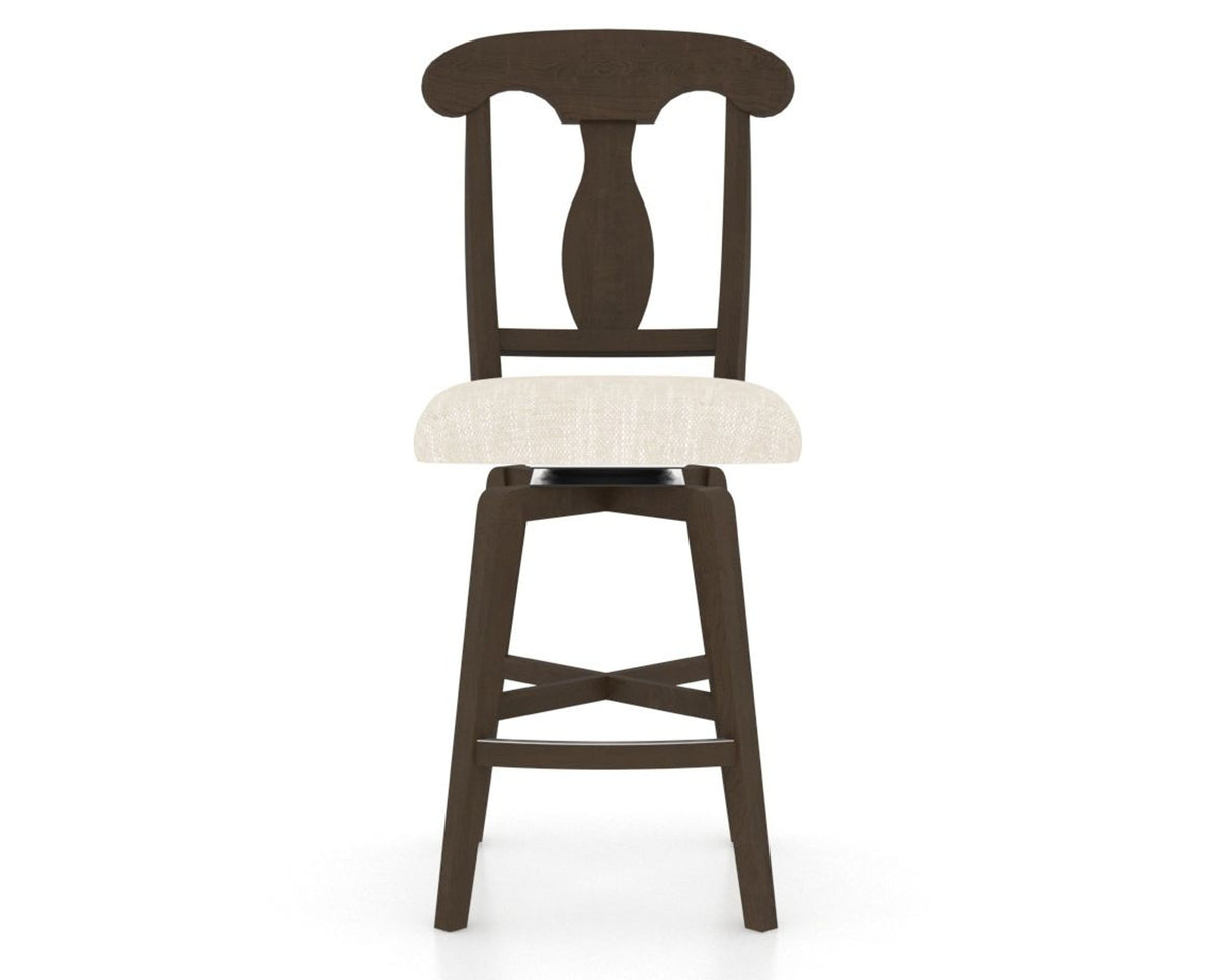 Canadel Swivel Counter Stool 7600 in FT InsideOut® and 29 Hazelnut Washed, front view
