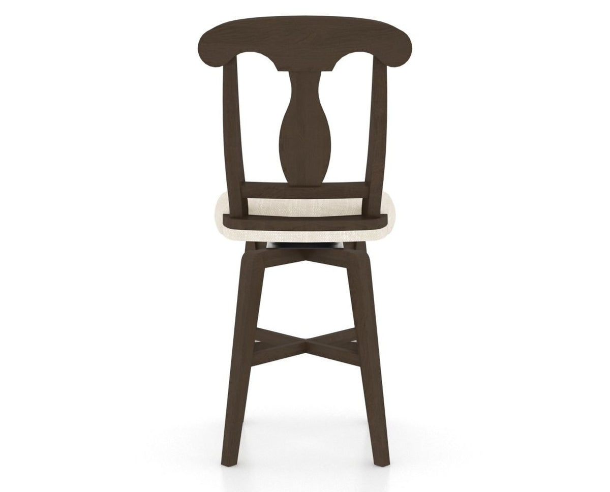 Canadel Swivel Counter Stool 7600 in FT InsideOut® and 29 Hazelnut Washed, back view