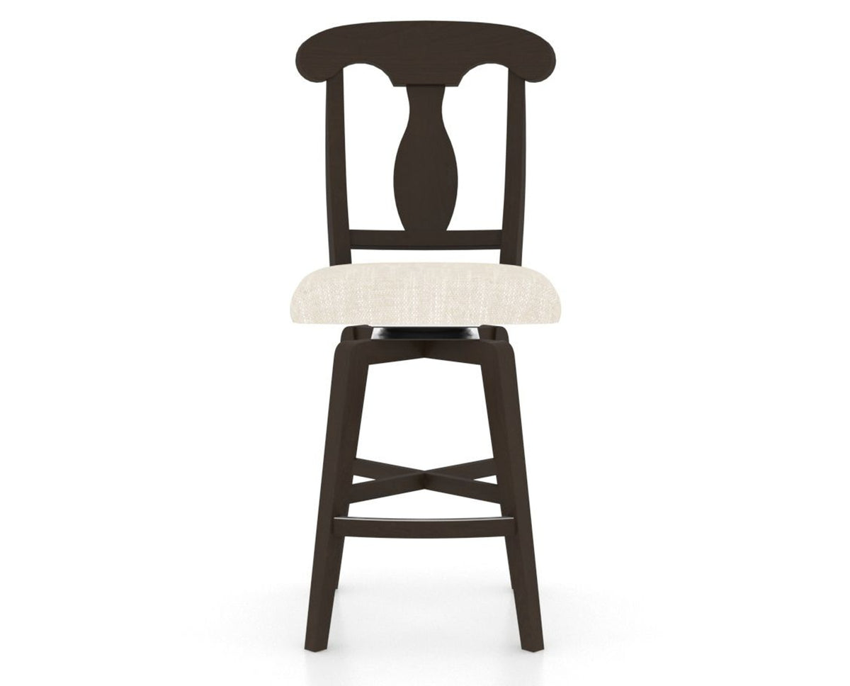 Canadel Swivel Counter Stool 7600 in FT InsideOut® and 59 Davy's Grey, front view