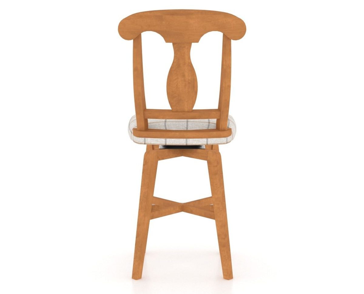 Canadel Swivel Counter Stool 7600 in OZ Fabric and 01 Honey Washed, back view