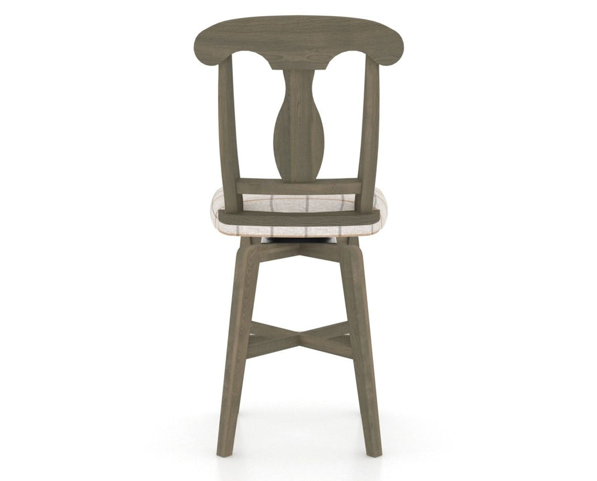 Canadel Swivel Counter Stool 7600 in OZ Fabric and 08 Shadow, back view