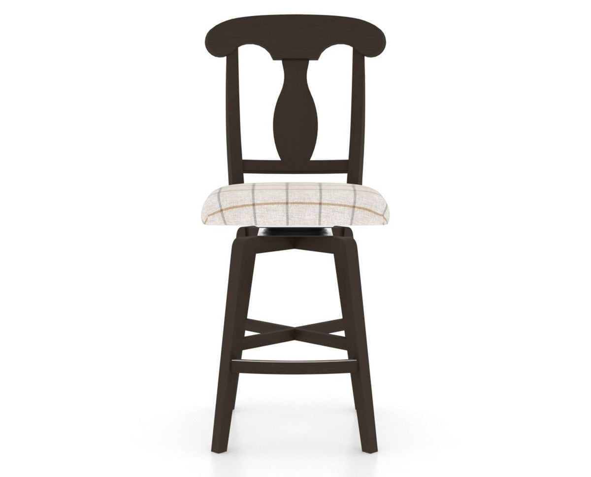 Canadel Swivel Counter Stool 7600 in OZ Fabric and 59 Davy's Grey, front view