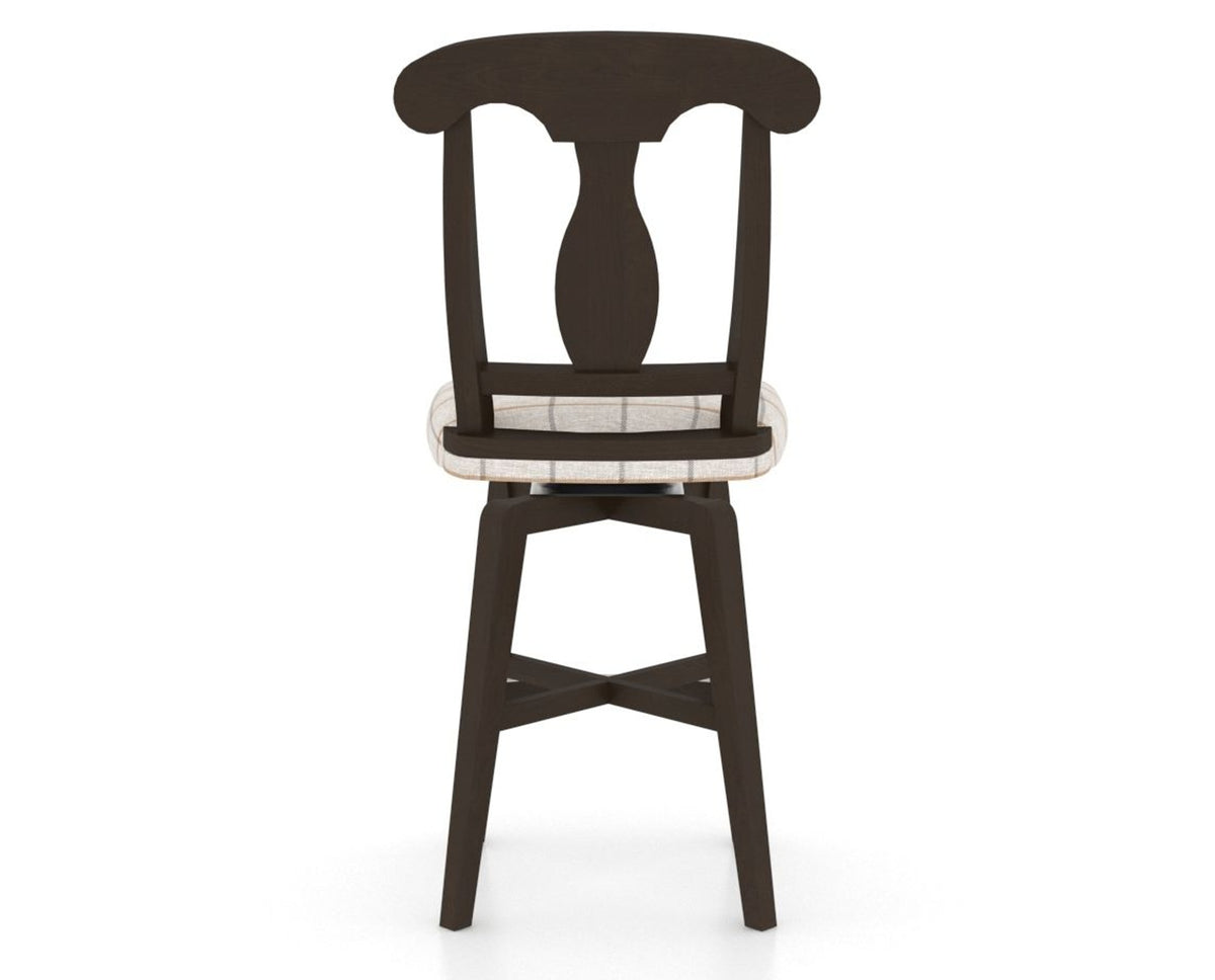 Canadel Swivel Counter Stool 7600 in OZ Fabric and 59 Davy's Grey, back view
