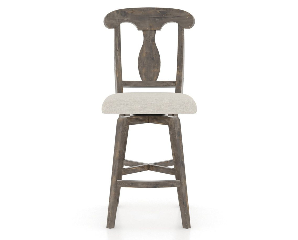 Canadel Champlain Swivel Counter Stool 7600 in TB Fabric and 08 Shadow, front view