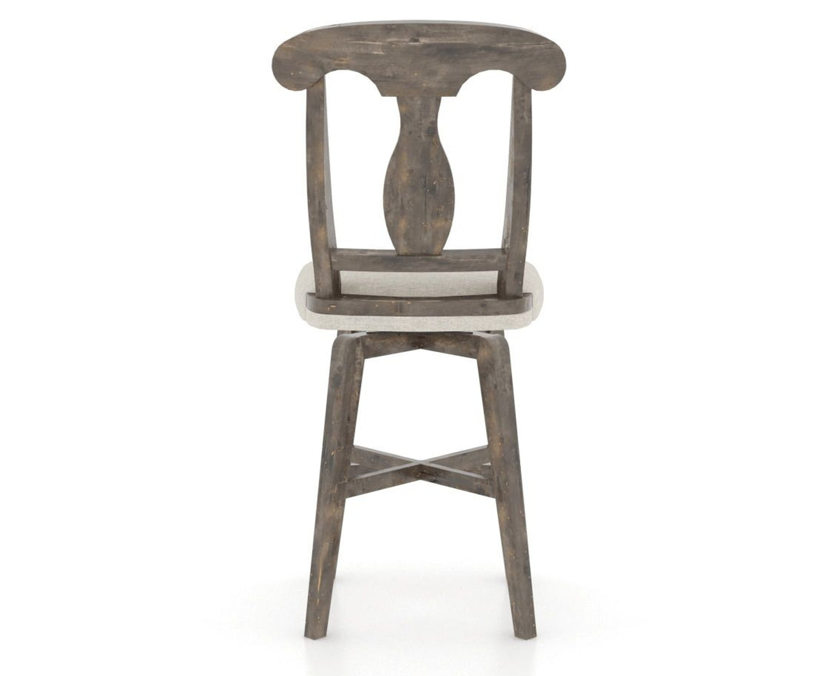 Canadel Champlain Swivel Counter Stool 7600 in TB Fabric and 08 Shadow, back view