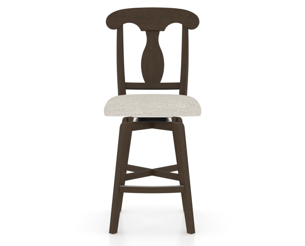 Canadel Swivel Counter Stool 7600 in TB Fabric and 29 Hazelnut Washed, front view