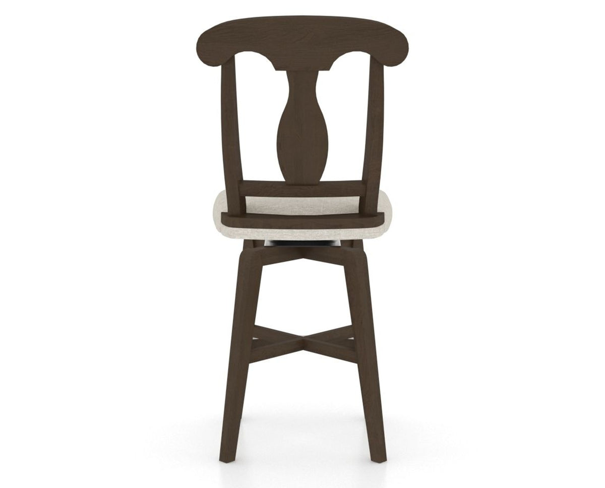 Canadel Swivel Counter Stool 7600 in TB Fabric and 29 Hazelnut Washed, back view