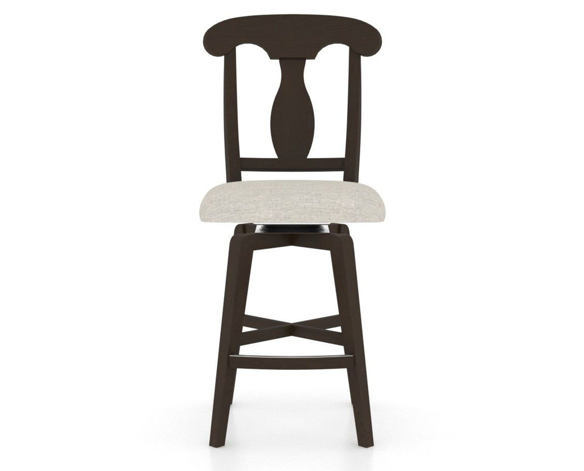 Canadel Swivel Counter Stool 7600 in TB Fabric and 59 Davy's Grey, front view