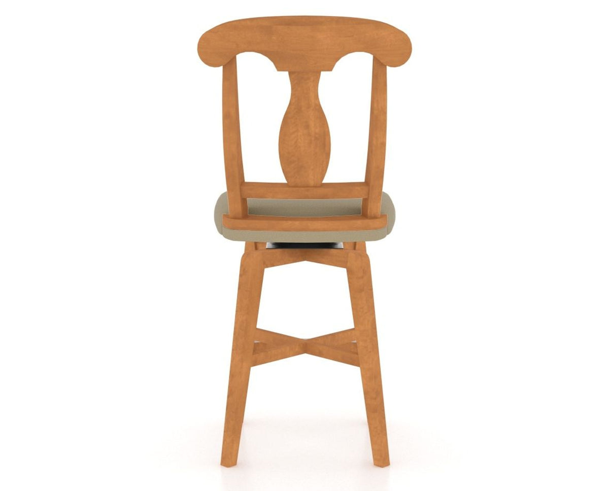 Canadel Swivel Counter Stool 7600 in XY Faux Leather and 01 Honey Washed, back view