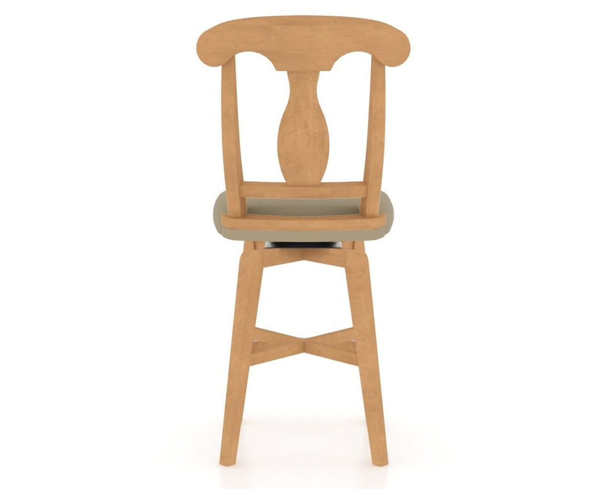 Canadel Swivel Counter Stool 7600 in XY Faux Leather and 20 Caramel Washed, back view