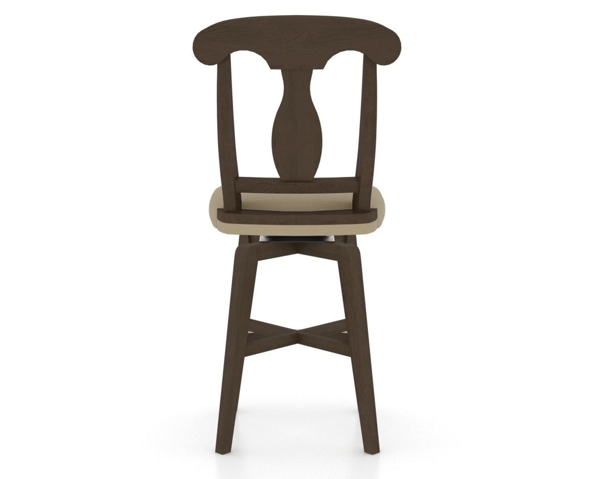 Canadel Swivel Counter Stool 7600 in XY Faux Leather and 29 Hazelnut Washed, back view