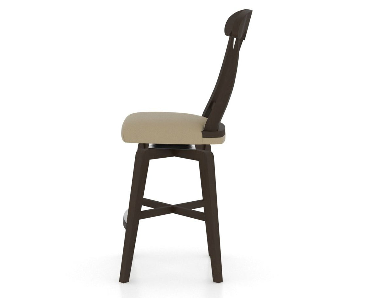 Canadel Swivel Counter Stool 7600 in XY Faux Leather and 59 Davy's Grey, side view