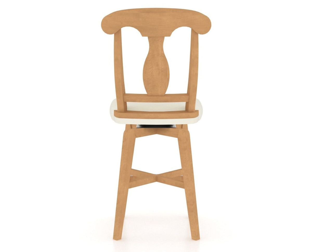 Canadel Swivel Counter Stool 7600 in YJ Faux Leather and 20 Caramel Washed, back view