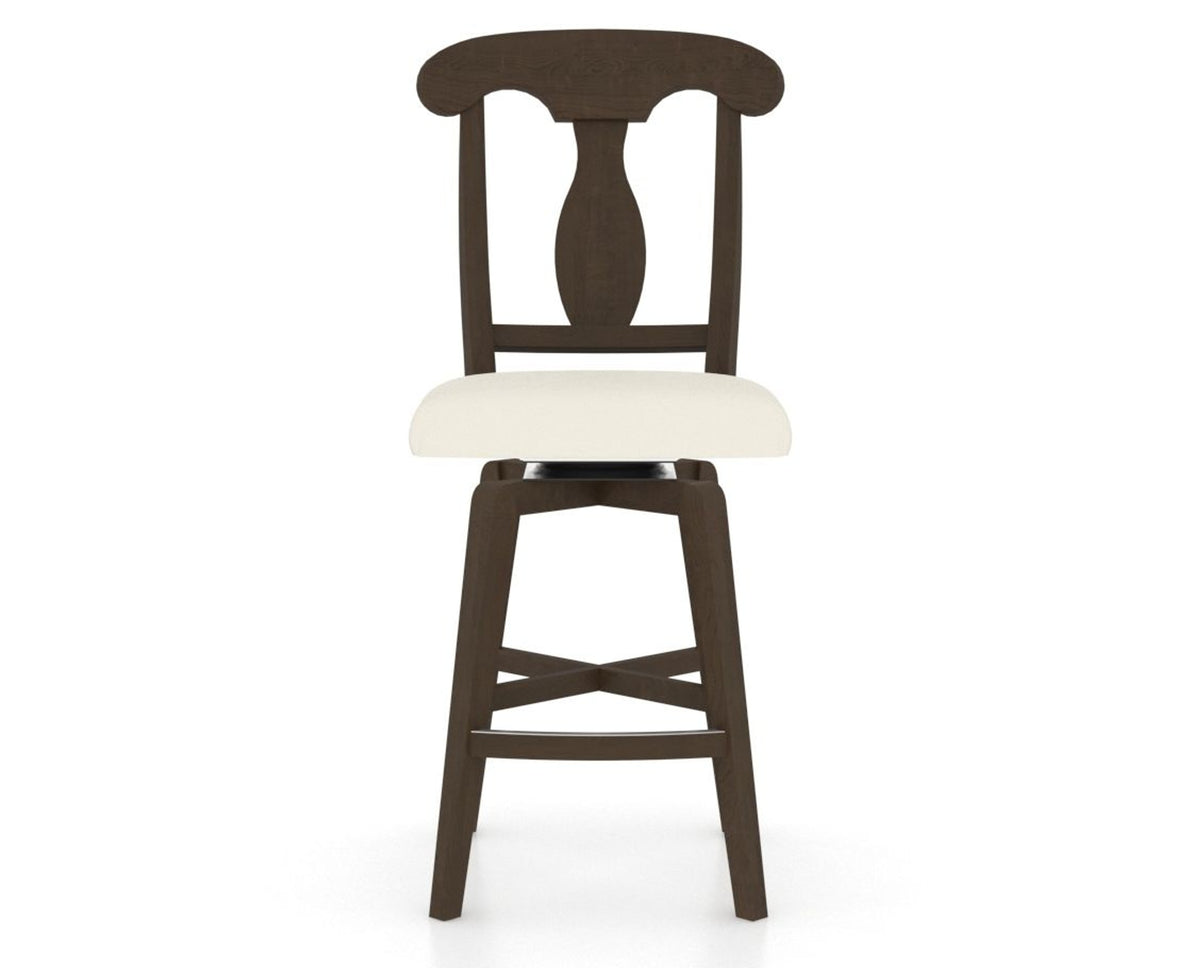 Canadel Swivel Counter Stool 7600 in YJ Faux Leather and 29 Hazelnut Washed, front view