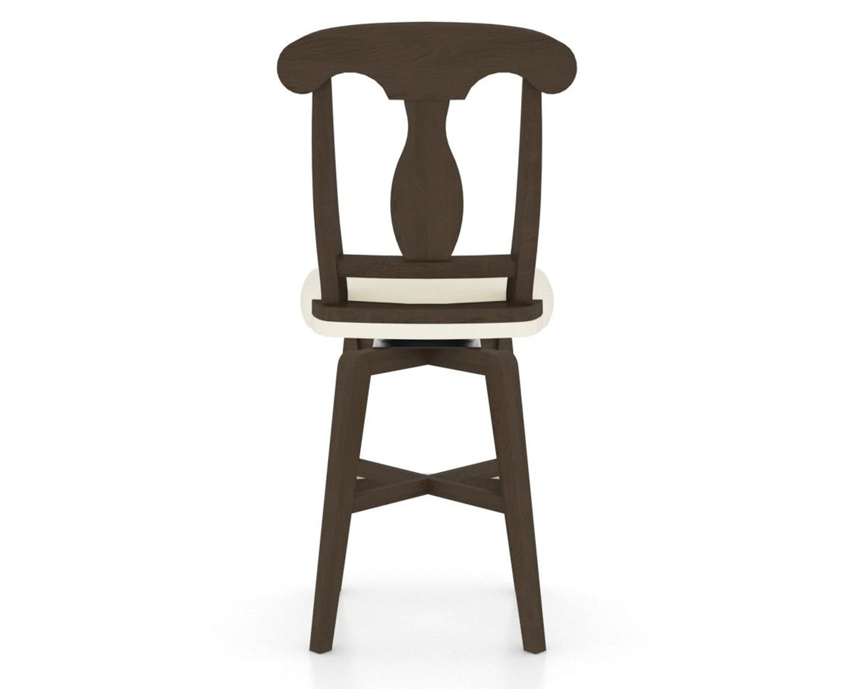 Canadel Swivel Counter Stool 7600 in YJ Faux Leather and 29 Hazelnut Washed, back view