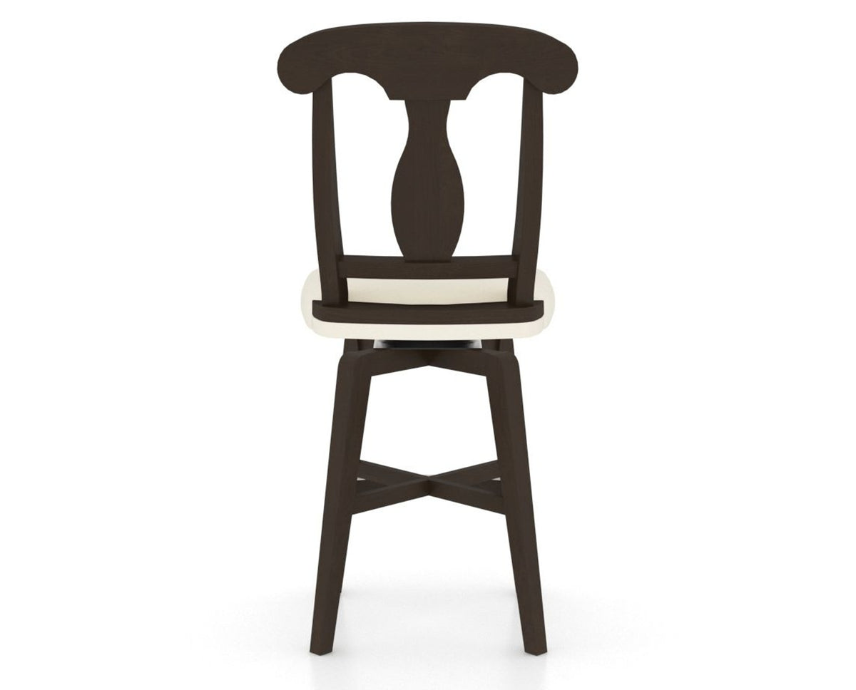 Canadel Swivel Counter Stool 7600 in YJ Faux Leather and 59 Davy's Grey, back view