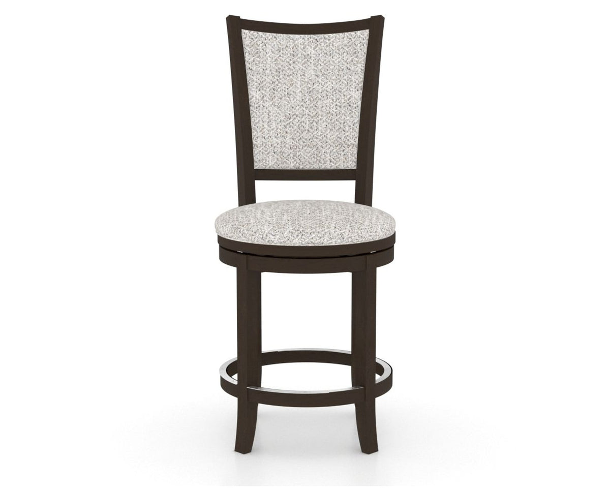 Canadel Upholstered Counter Stool 8003 in FP Crypton® and 59 Davy's Grey and Swivel Base, front view