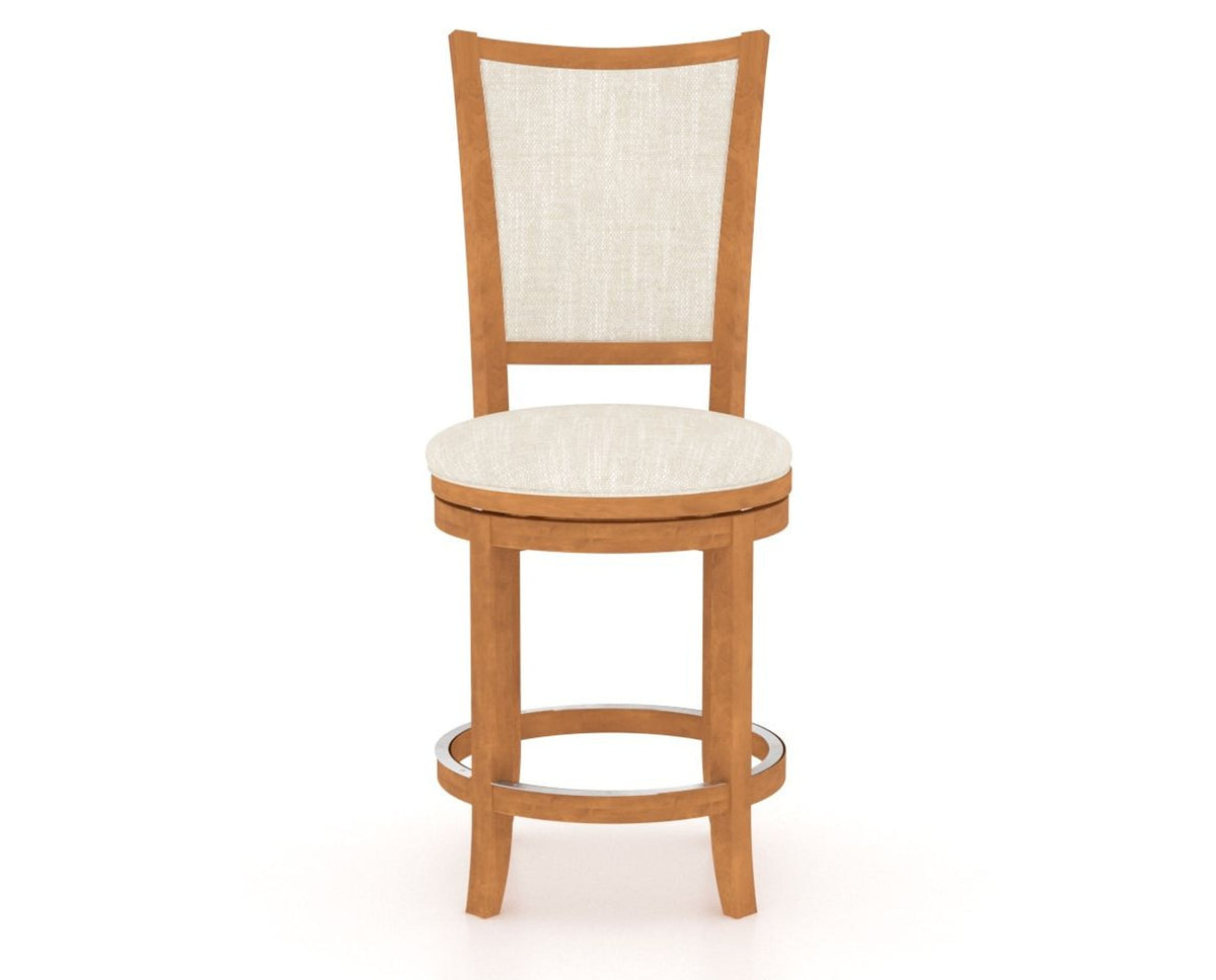 Canadel Upholstered Counter Stool 8003 in FT InsideOut® and 01 Honey Washed and Swivel Base, front view