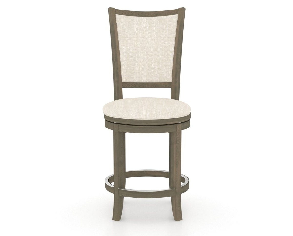 Canadel Upholstered Counter Stool 8003 in FT InsideOut® and 08 Shadow and Swivel Base, front view