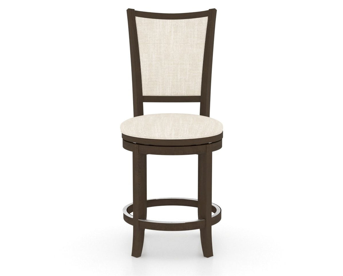 Canadel Upholstered Counter Stool 8003 in FT InsideOut® and 29 Hazelnut Washed and Swivel Base, front view
