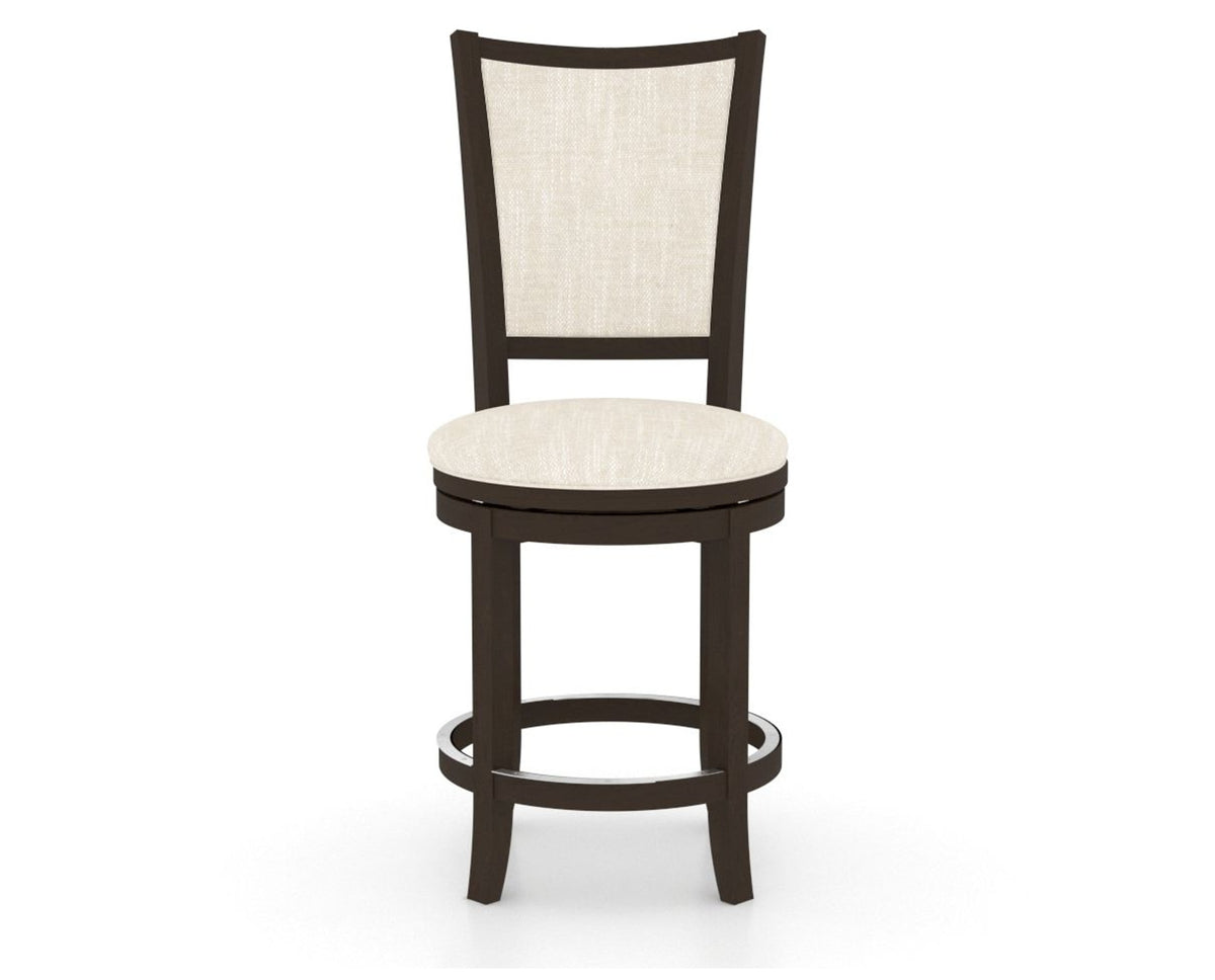 Canadel Upholstered Counter Stool 8003 in FT InsideOut® and 59 Davy's Grey and Swivel Base, front view