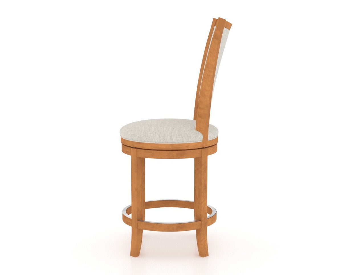 Canadel Upholstered Counter Stool 8003 in Swivel Base, side view