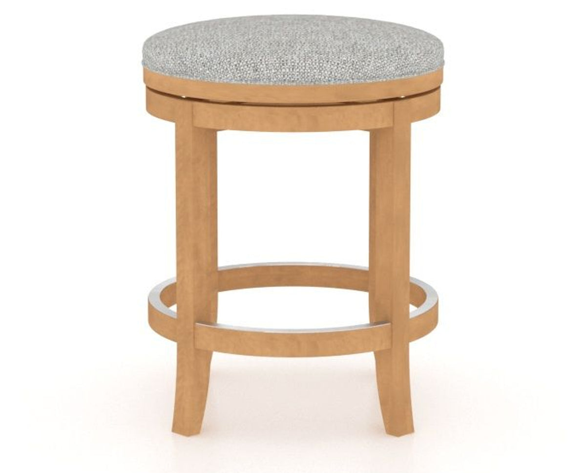 Canadel Stump Too Counter Stool in Caramel Washed, 7C Fabric, back view