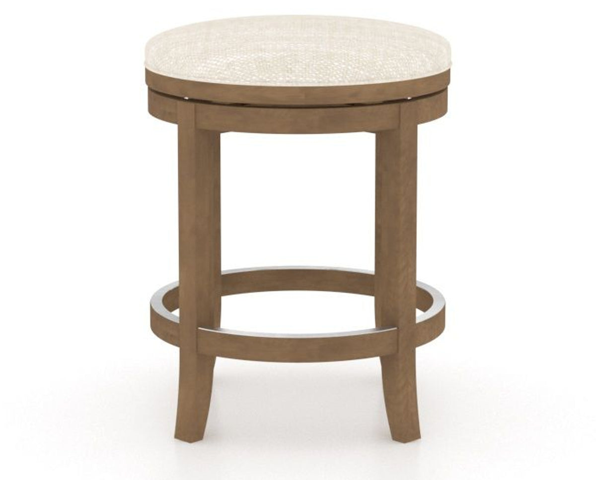 Canadel Stump Too Counter Stool in Pecan Washed, FT InsideOut®, side view
