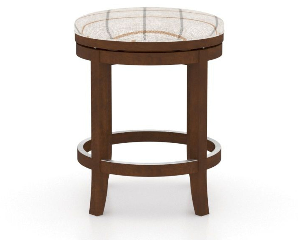 Canadel Stump Too Counter Stool in Cognac Washed, OZ Fabric, back view