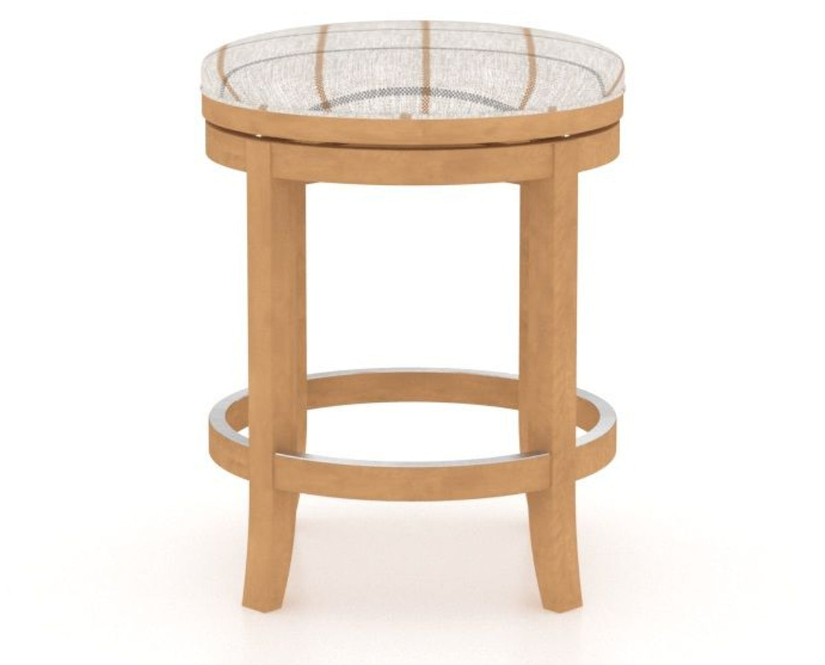 Canadel Stump Too Counter Stool in Caramel Washed, OZ Fabric, side view