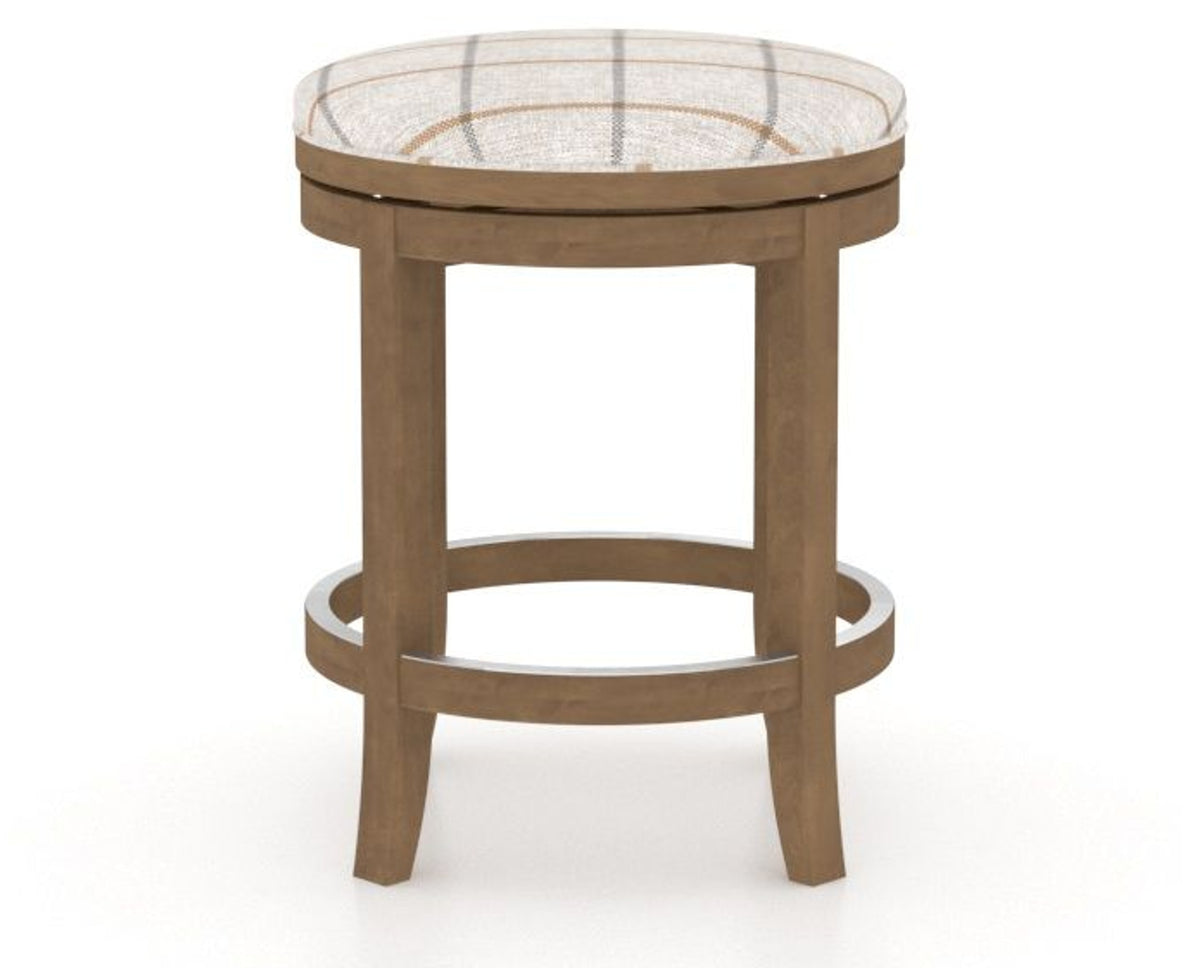 Canadel Stump Too Counter Stool in Pecan Washed, OZ Fabric, front view