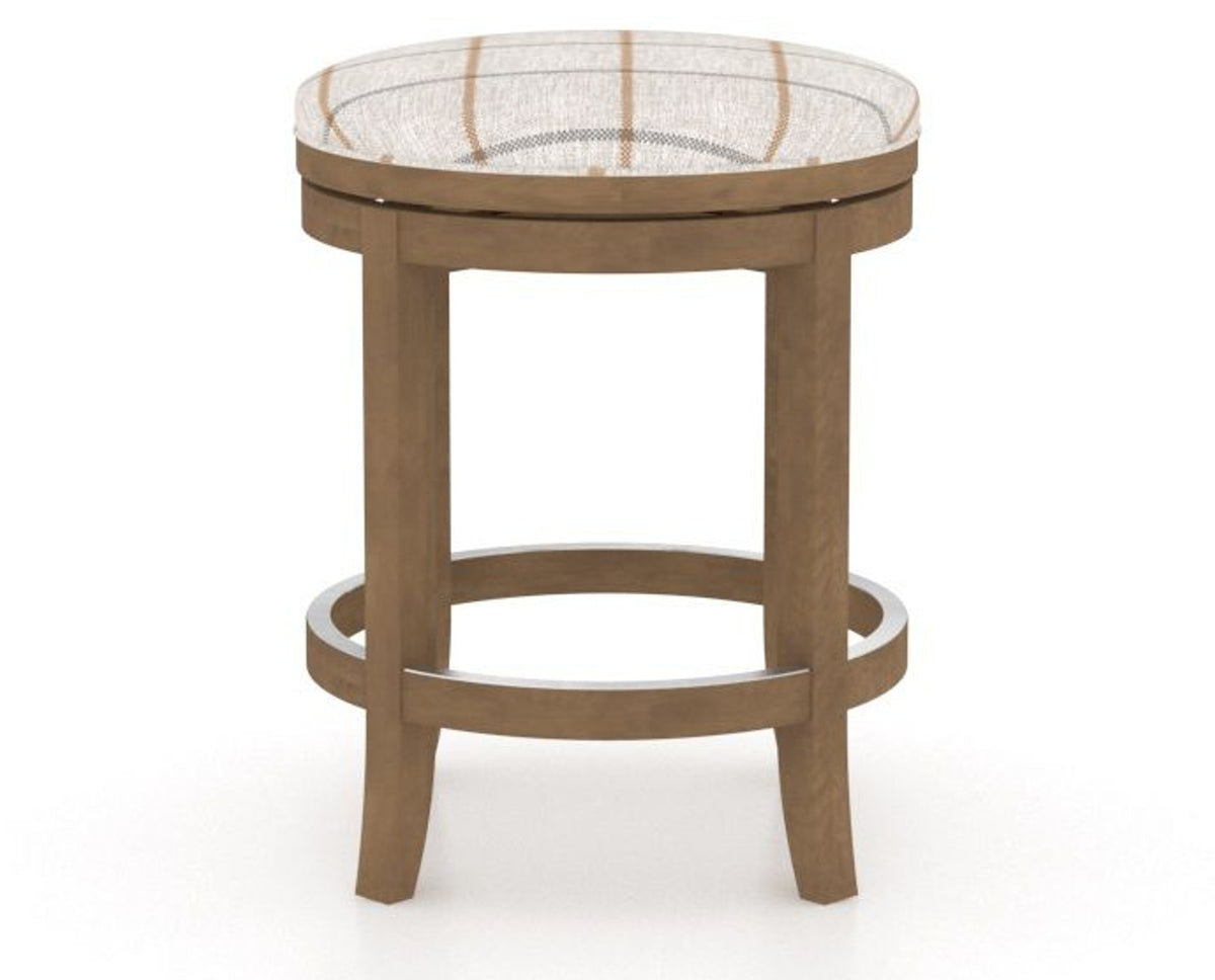Canadel Stump Too Counter Stool in Pecan Washed, OZ Fabric, side view