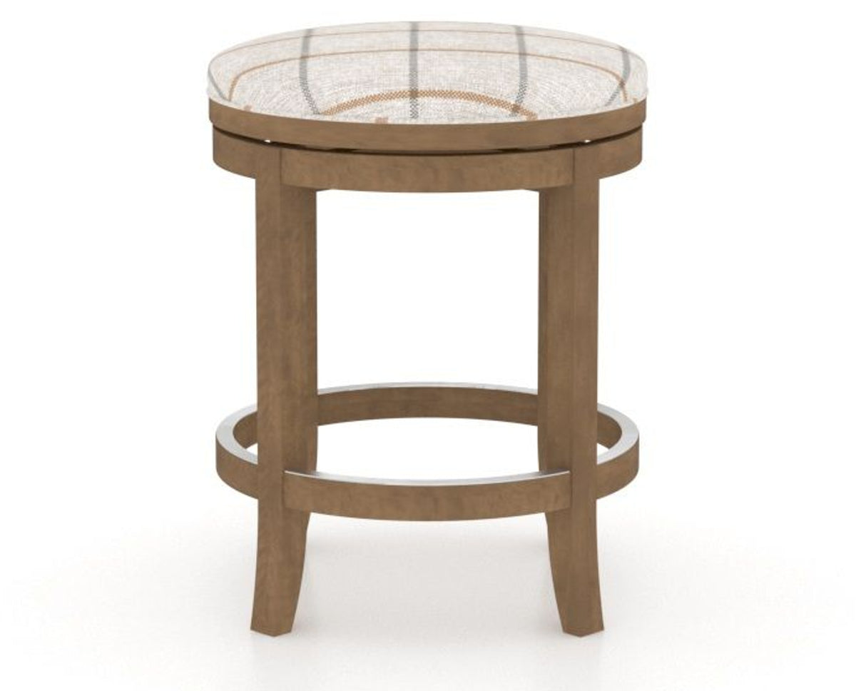 Canadel Stump Too Counter Stool in Pecan Washed, OZ Fabric, back view